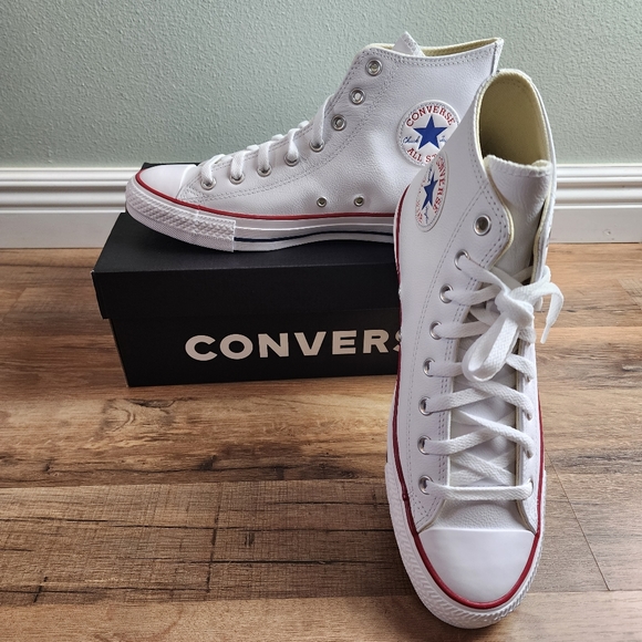 ❗️NWT❗️Converse Chuck Taylor All Star Leather White High Top Shoe Size 11 - Picture 9 of 13